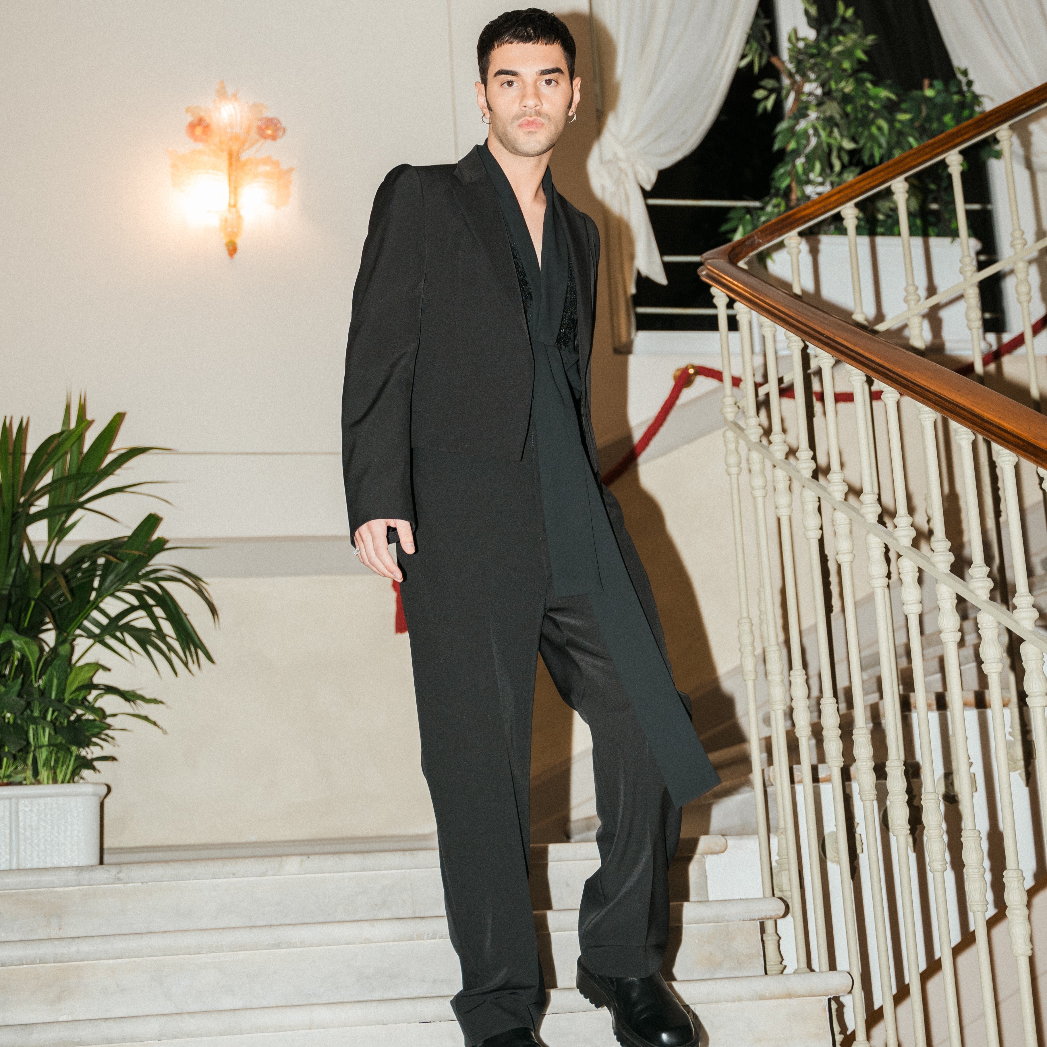 Maninni in Exclusive Antonio Riva Milano Designs at the Sanremo Festiv