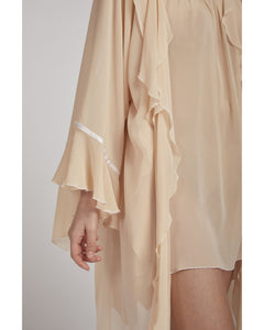 Short dressing gown with ruffles