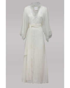 Long dressing gown with lace