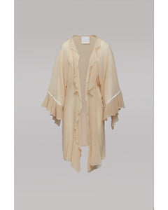 Short dressing gown with ruffles