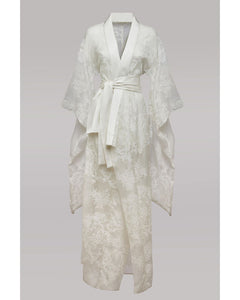 Lungo abito da sposa con strascico, abito kimono da sposa, abito da sposa bianco, abito di lusso per donna, vestaglia lunga - Italia Lungo abito da sposa con strascico, abito kimono da sposa, abito da sposa bianco, abito di lusso per donna, vestaglia lunga - Italia